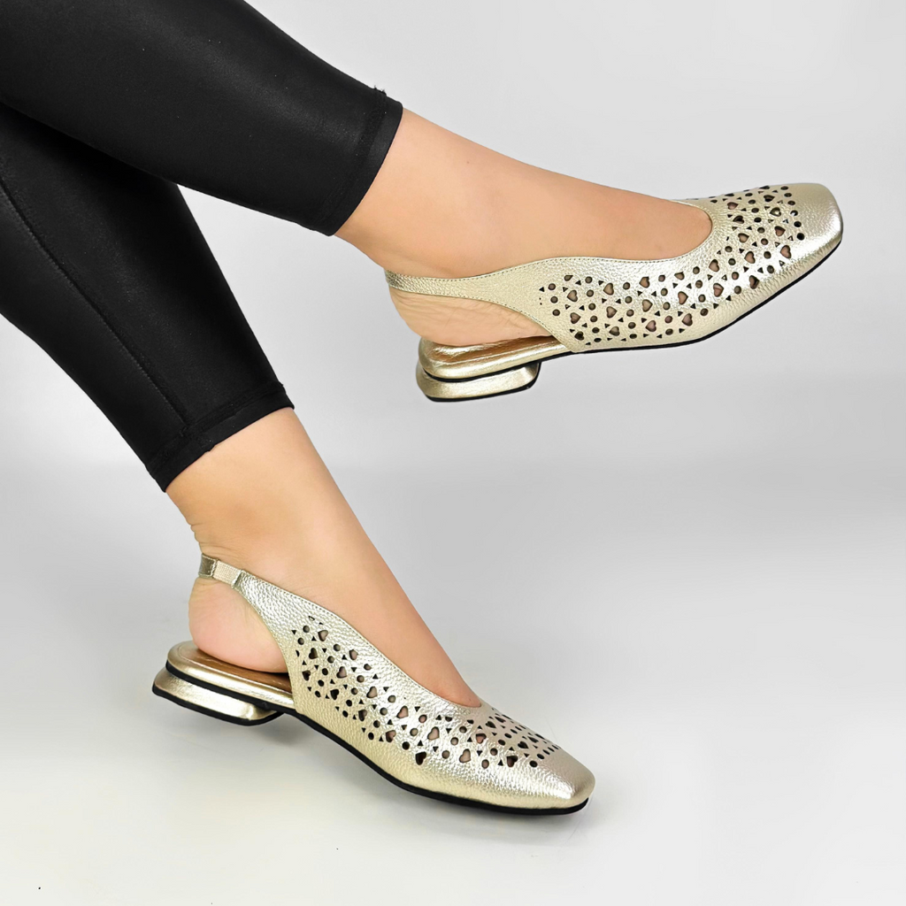 CALZADO CACHATINA - ZUECO MUJER - VALERIE STORE - CUERO BAMBIE DORADO