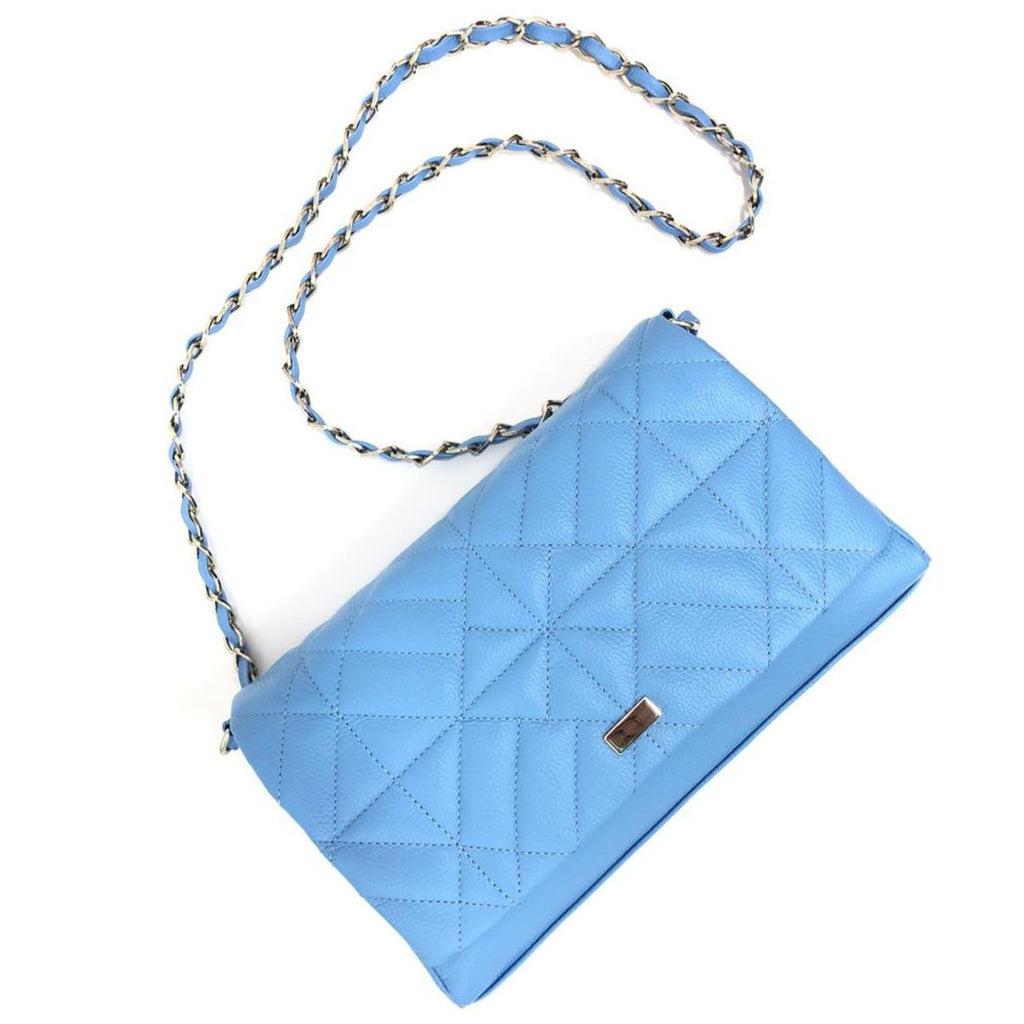 BOLSO CACHATINA - KLOE BAG - CUERO AZUL CIELO