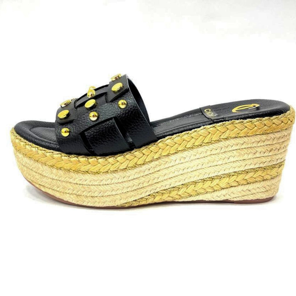 PLATAFORMA - FLORINA - 5.5 - CUERO NEGRO - CALZADO CACHATINA