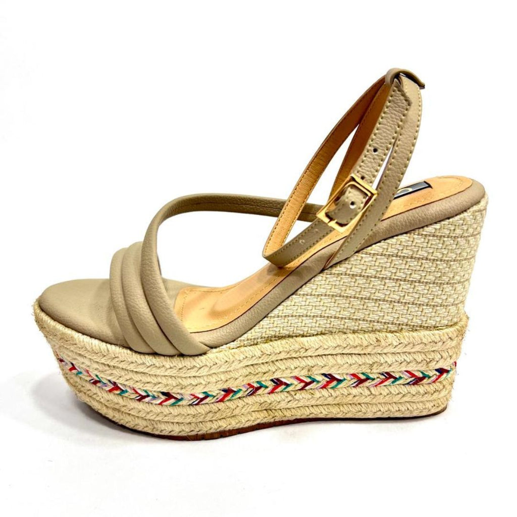 PLATAFORMA - NEREA - 7.5 - CUERO TAUPE - CALZADO CACHATINA