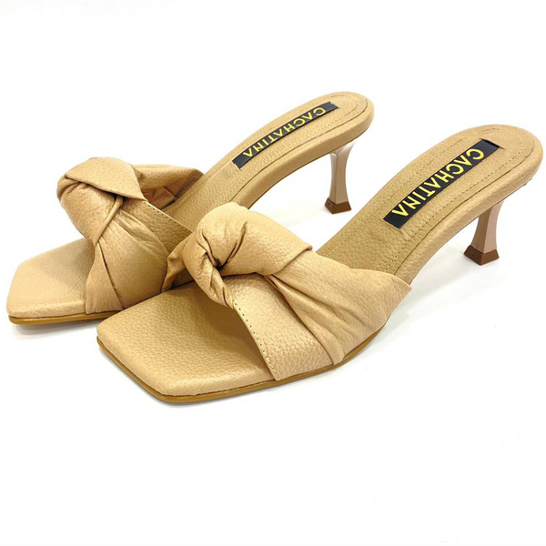 TACÒN - ADELA STORE - 5.5 - CUERO TAUPE - CALZADO CACHATINA