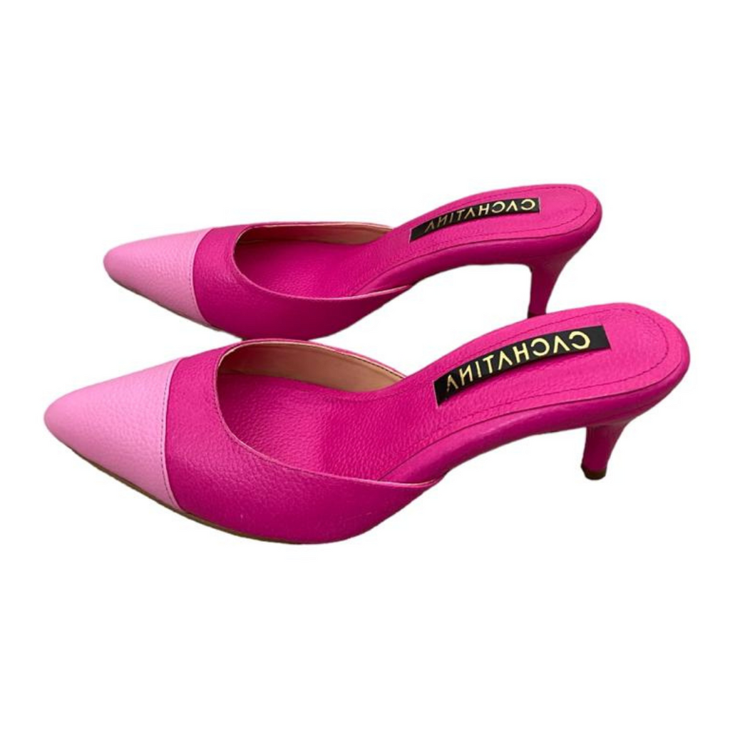 TACÒN - KOEMI - 5.5 - CUERO FUCSIA X ROSA BARBIE - CALZADO CACHATINA