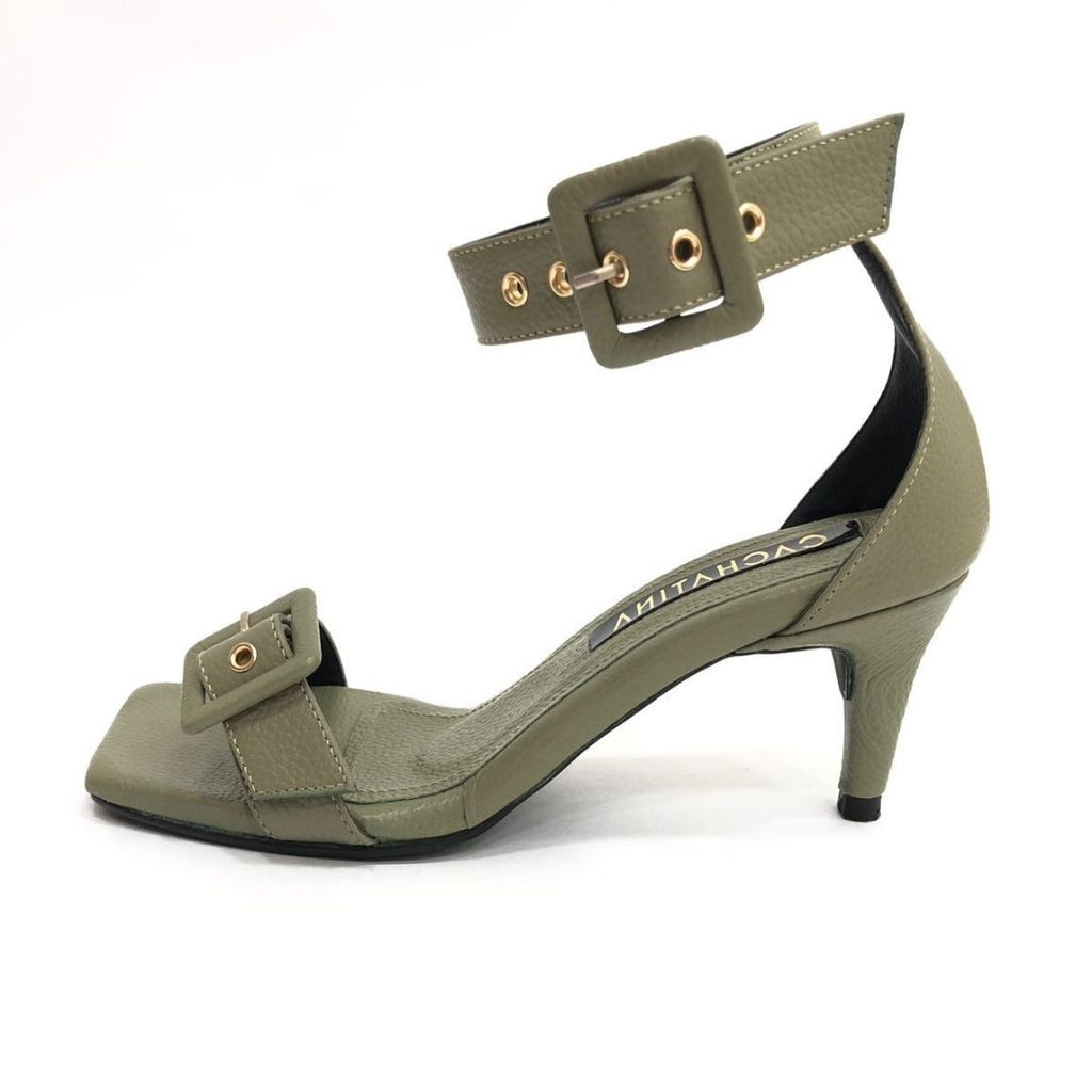TACÒN - LUNA - 5.5 - CUERO VERDE SABILA - CALZADO CACHATINA