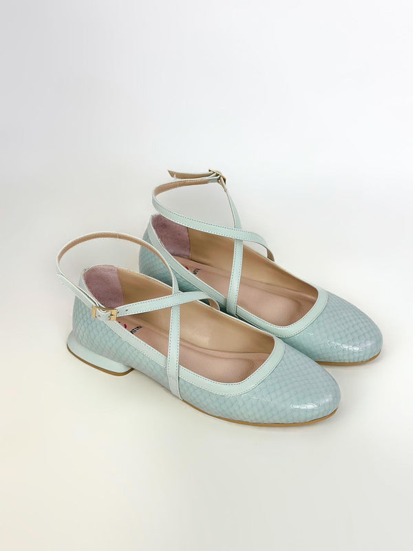 ELENA- PASION BLUE FOX x CONFECCION MENTA- BALETA - CALZADO CACHATINA