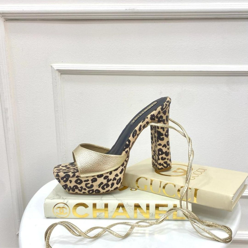 TACÒN - ELENA - 12 CM - ANIMAL PRINT FRAPE - CALZADO CACHATINA