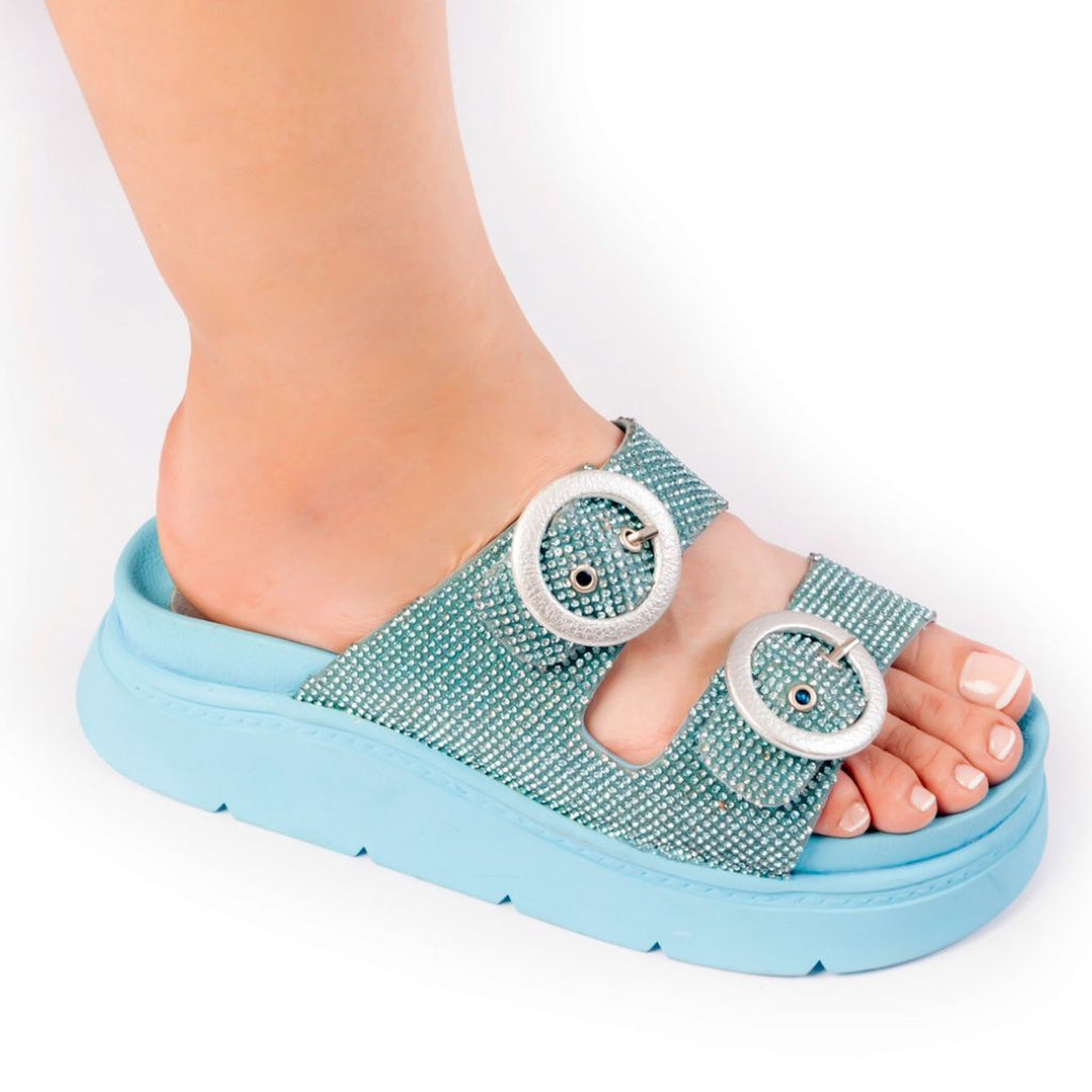 SANDALIA CANOA - SUNNY - AZUL CIELO - CALZADO CACHATINA
